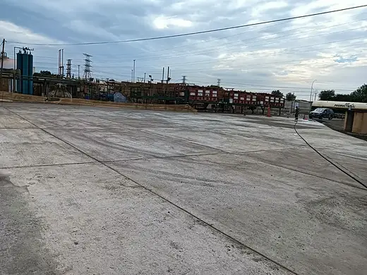 Large concrete yard, finished and cured