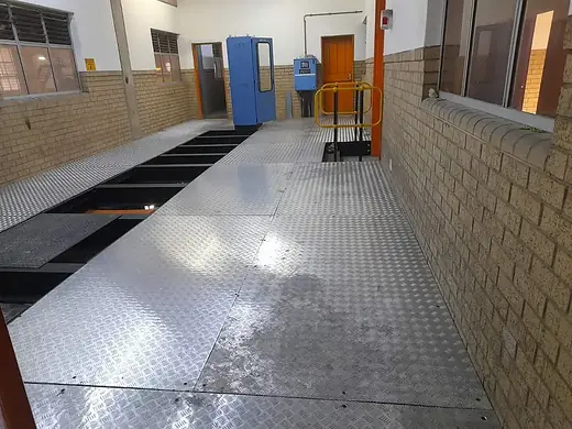 Steel flooring and access platform installed