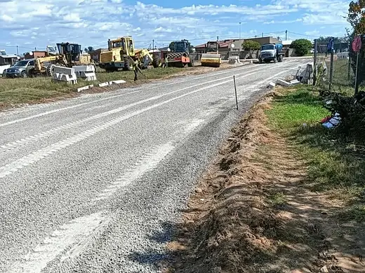New road surface, line marked and open
